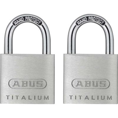 Abus 64TI Series Titalium Padlock Pack of 2 Keyed Alike 30mm Standard