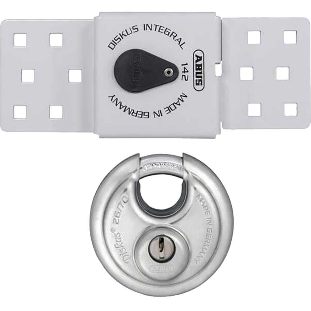 ABUS 142 Sliding Door Van Lock and 26 70mm Diskus Padlock Set - Image 1
