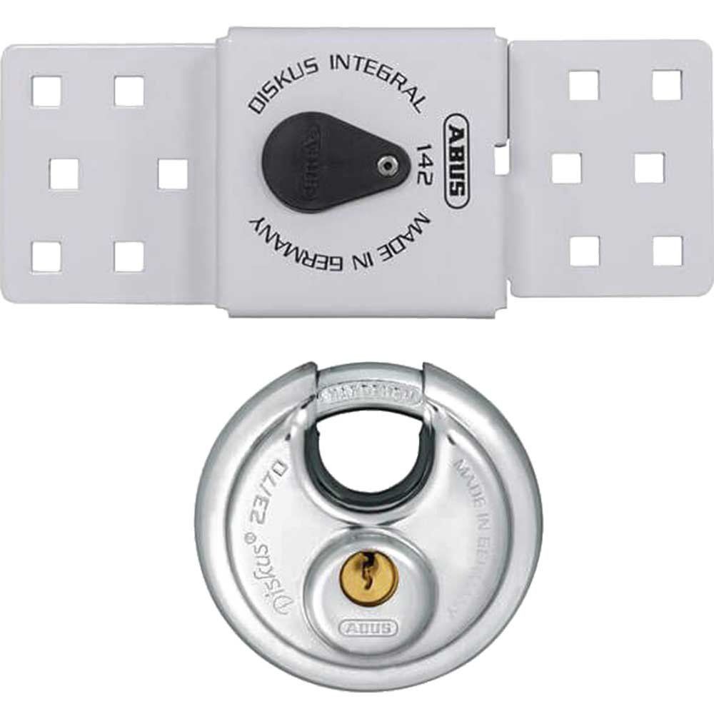 ABUS 142 Sliding Door Van Lock and 23 70mm Diskus Padlock Set - Image 1