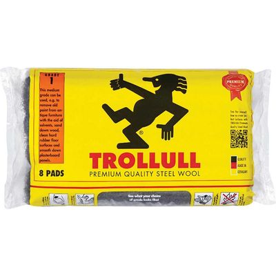 Trollull TRL771214 Extra Large Steel Wool Pads Grade 1 (Pack 8)