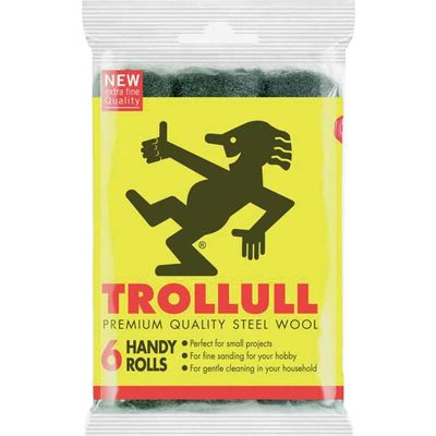Trollull TRL772015 Handy Rolls Fine Steel Wool (Pack 6)