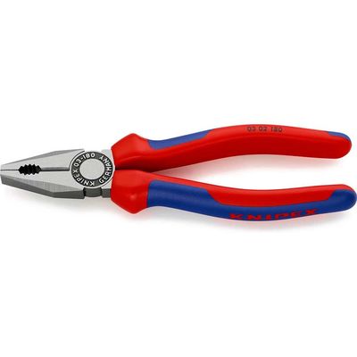 Knipex 03 02 180 SB Combination Pliers Multi-Component Grip 180Mm