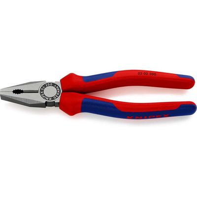 Knipex 03 02 200 SB Combination Pliers Multi-Component Grip 200Mm