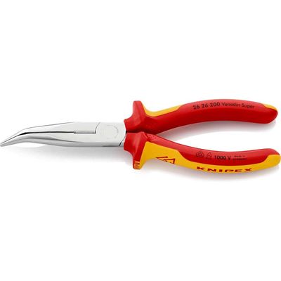 Knipex 26 26 200 SB Vde Long Bent Snipe Nose Side Cutting Pliers 200Mm