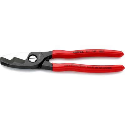Knipex 95 11 200 SB Cable Shears With Twin Cutting Edge Pvc Grip 200Mm