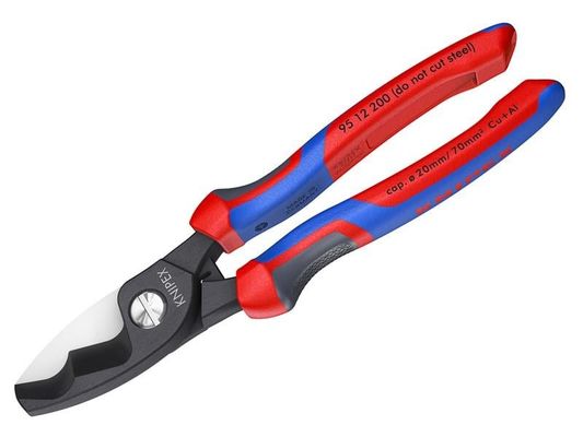 Knipex 95 12 200 Cable Shears With Twin Cutting Edge Multi-Component Grip 200Mm