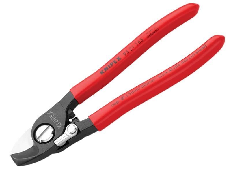 Knipex 95 21 165 SB Cable Shears Pvc Grip With Return Spring 165Mm - Image 1