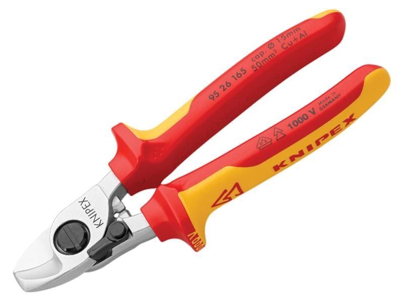 Knipex 95 26 165 SB Vde Cable Shears With Return Spring 165Mm - Image 1