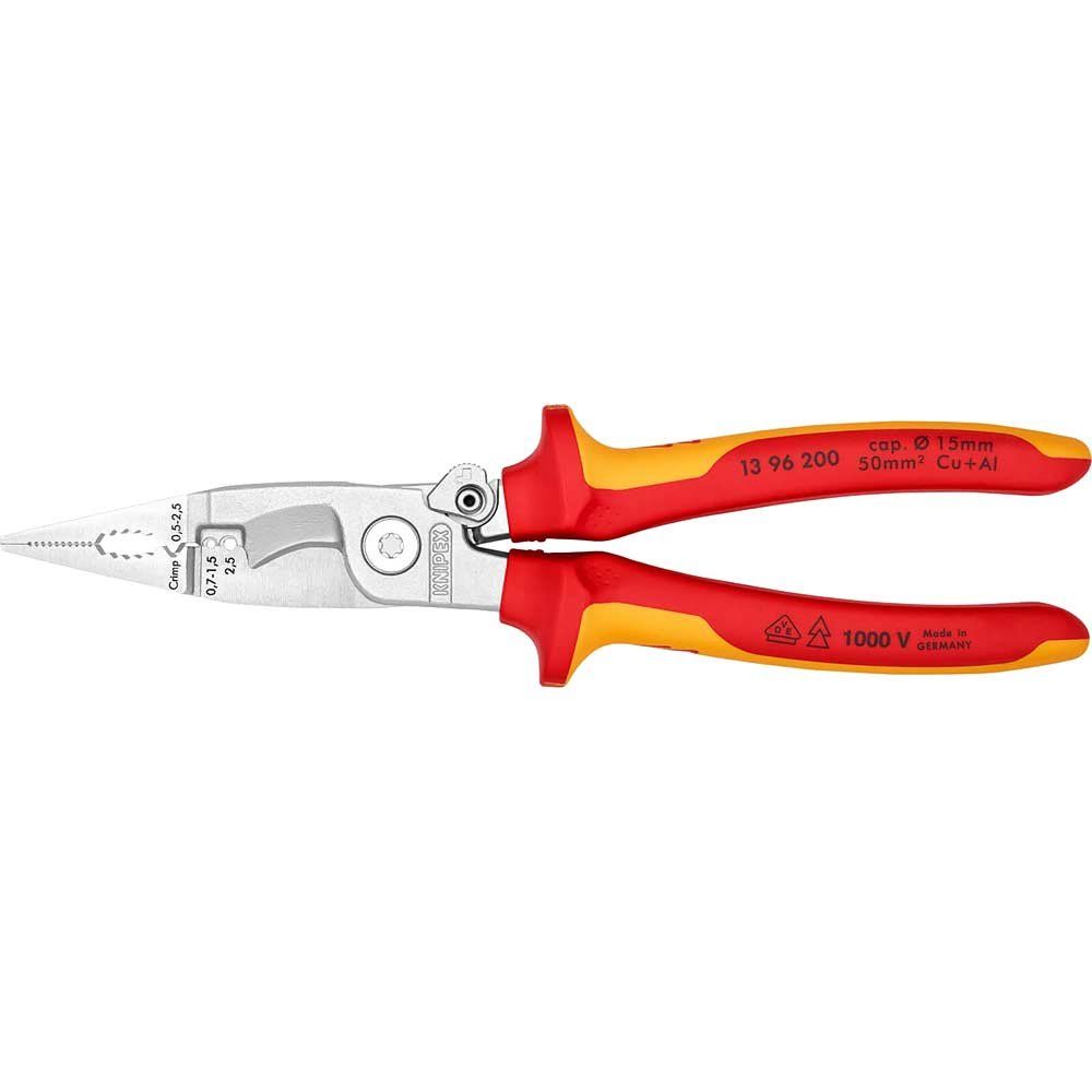 Knipex 13 96 VDE Insulated Electrical Multifunction Installation Pliers 200mm - Image 1