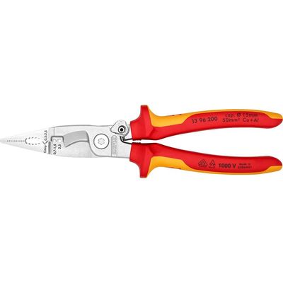 Knipex 13 96 VDE Insulated Electrical Multifunction Installation Pliers 200mm
