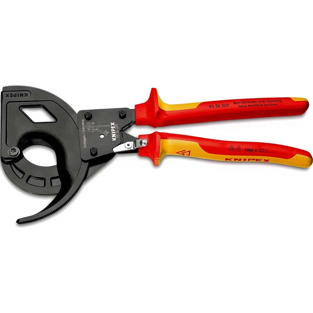 Knipex 95 36 VDE Insulated Ratchet Action Cable Cutter 320mm - Image 1