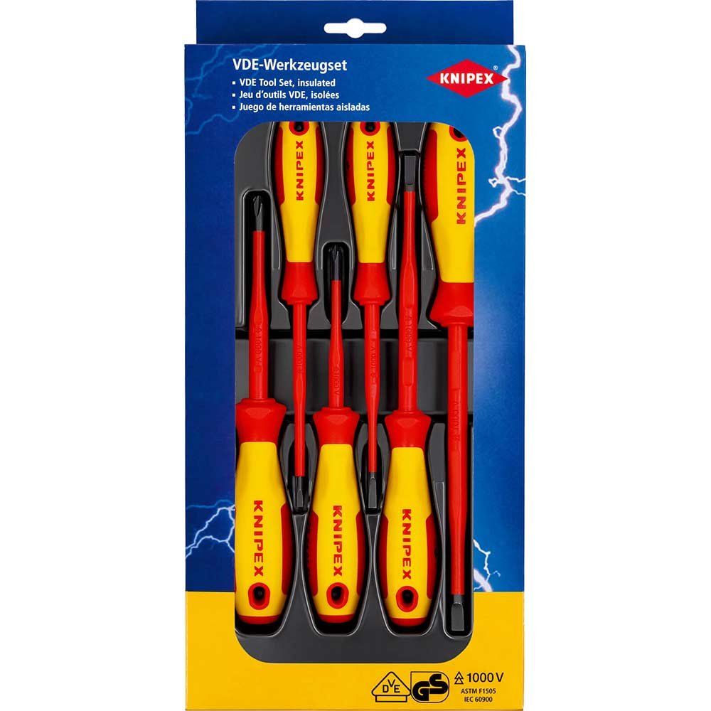 Knipex 6 Piece VDE Insulated Screwdriver Set - Image 1
