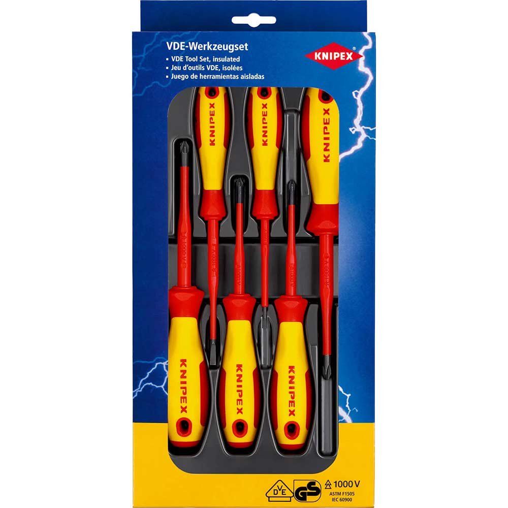Knipex 6 Piece VDE Insulated Screwdriver Set - Image 1