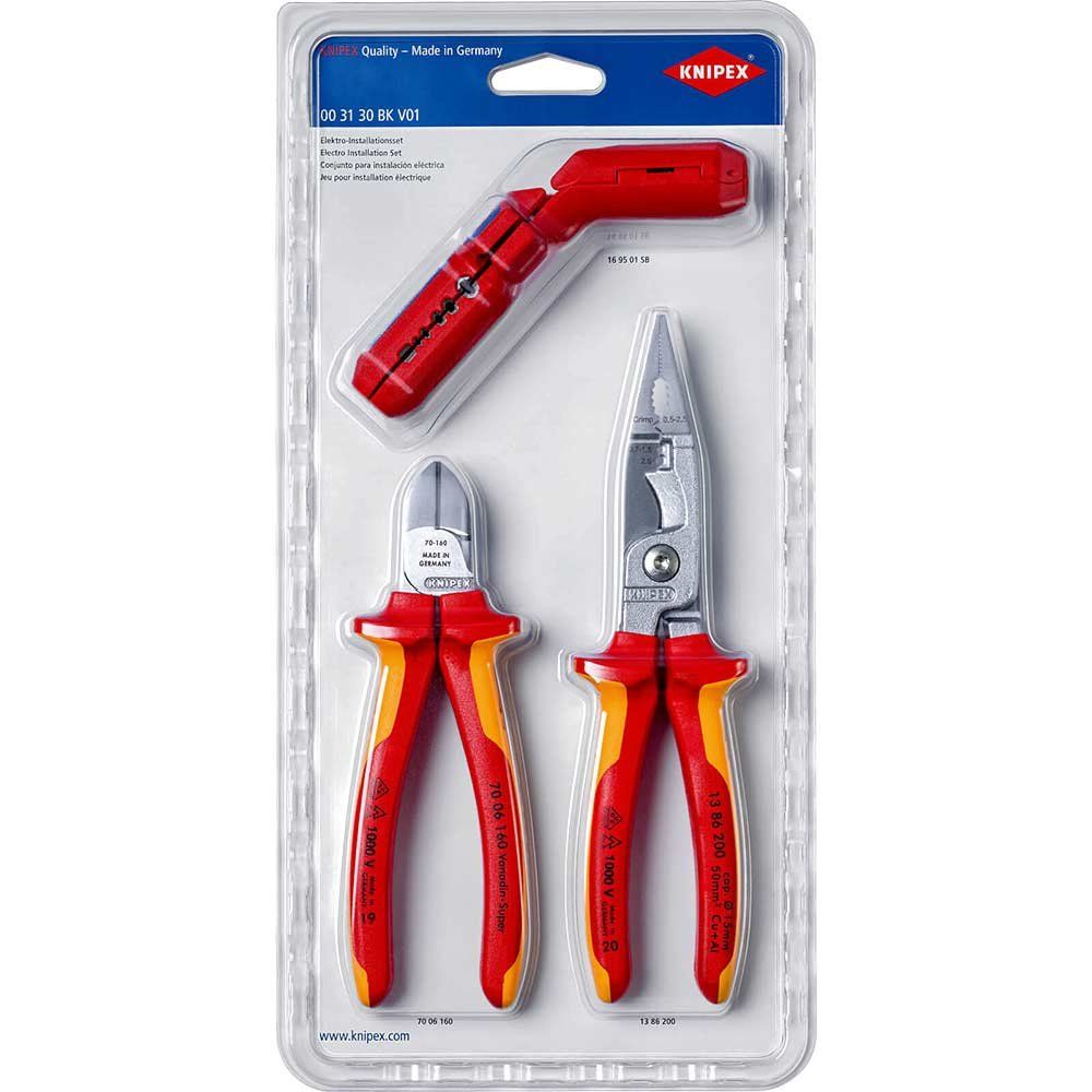 Knipex 3 Piece Electrical VDE Installations Tool Kit - Image 1