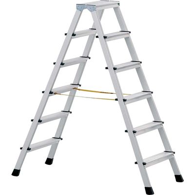 Zarges 41266 Anodised Double-Sided Steps Open 1.43M 2 X 6 Rungs