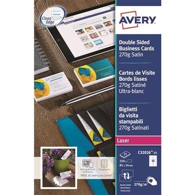 Avery C32026-25 business card Laser/Inkjet Cardboard White 25 pc(s)