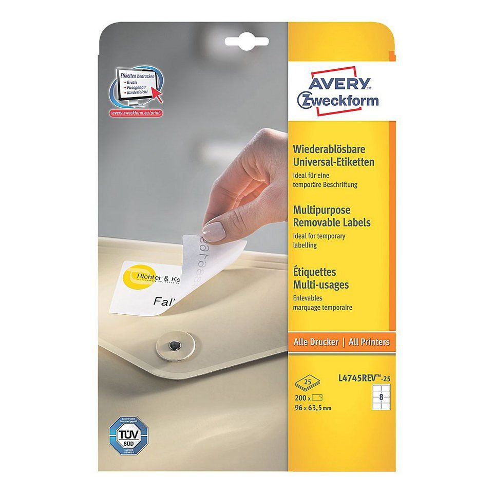 Avery White Removable Labels - Image 1