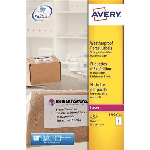 Avery Weatherproof Shipping Labels self-adhesive label White 200 pc(s) - Image 1