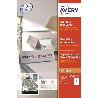 Avery L4796-20 non-metallic nameplate White Paper