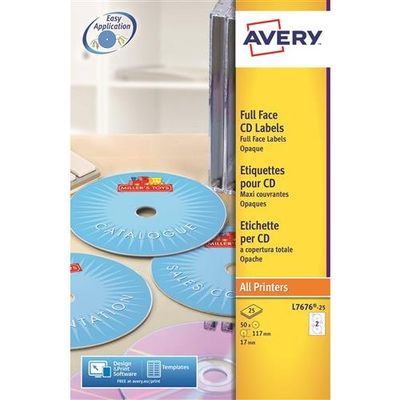 Avery CD Labels Super Size. 117 mm for Laser & Inkjet Printers