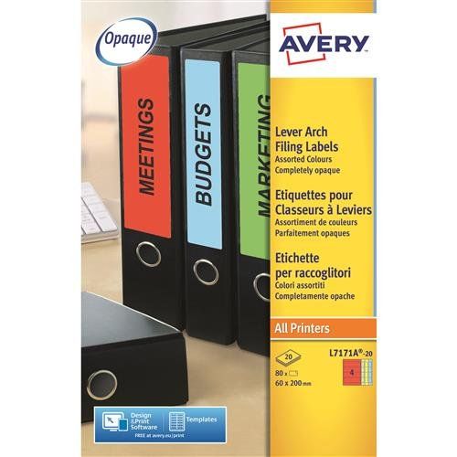 Avery Lever Arch Filing Laser Labels self-adhesive label Rectangle Per - Image 1