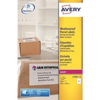 Avery Weatherproof Shipping Labels self-adhesive label White 100 pc(s)