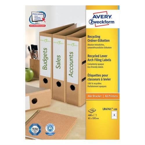 Avery LR4761-100 self-adhesive label Rounded rectangle Permanent White - Image 1
