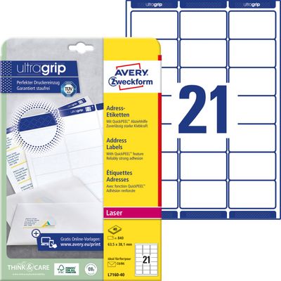 Avery L7160-40 addressing label White