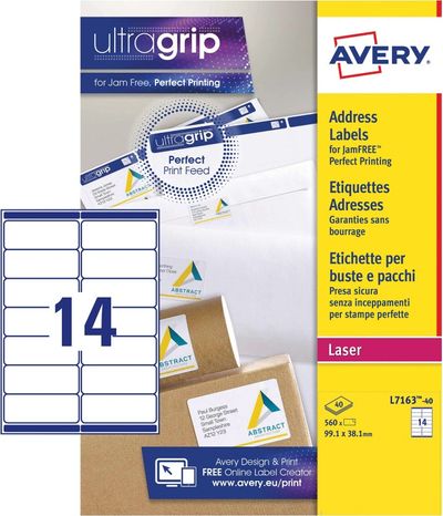 Avery L7163-40 addressing label White