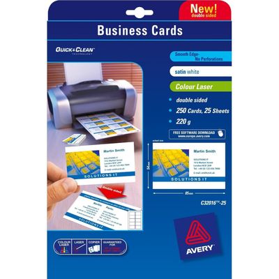 Avery Quick&Clean 85 x 54 mm (x25) business card 250 pc(s)