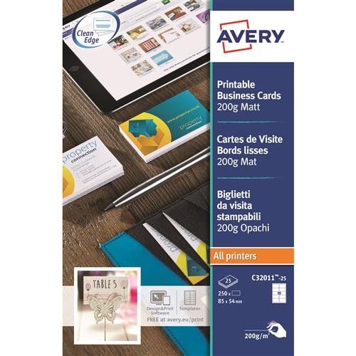Avery C32011-25 non-adhesive label 250 pc(s) White Rectangle - Image 1