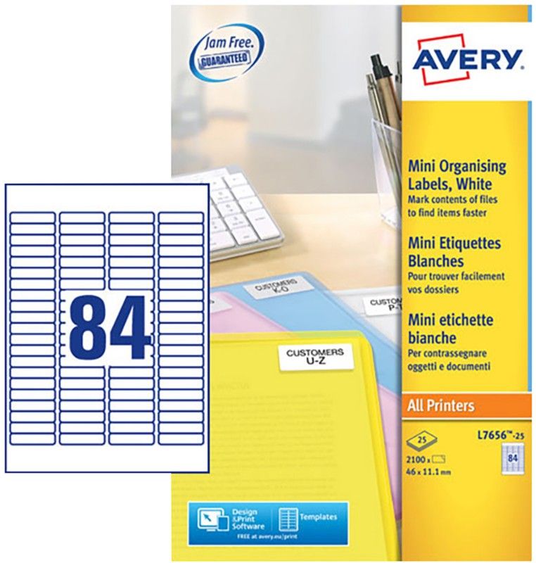 Avery L7656-25 printer label White - Image 1