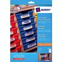 Avery UK Removable Tray & File Labels Removable labels 155 x 35 mm White (Pack 64 Labels) - E3214
