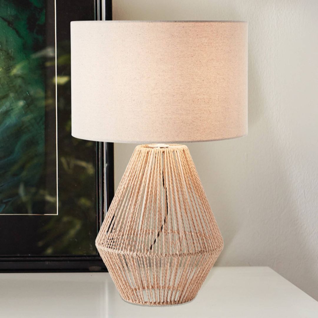 Brilliant Laraine table lamp, fabric lampshade - Image 1