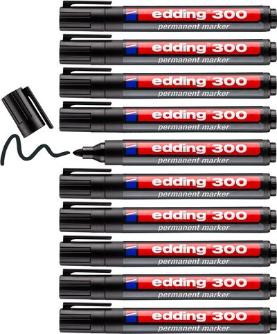 Edding 300 permanent marker Black 10 pc(s)