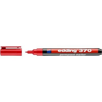 Edding 370 Permanent Marker Bullet Tip 1Mm Line Red (Pack 10) - 4-370002