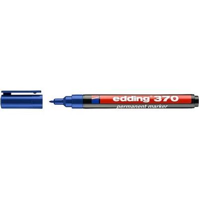 Edding 370 Permanent Marker Bullet Tip 1Mm Line Blue (Pack 10) - 4-370003