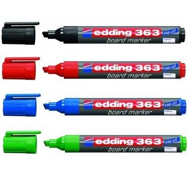 Edding 653 permanent marker Chisel/Fine tip Black Blue Green Red 4 pc(s)