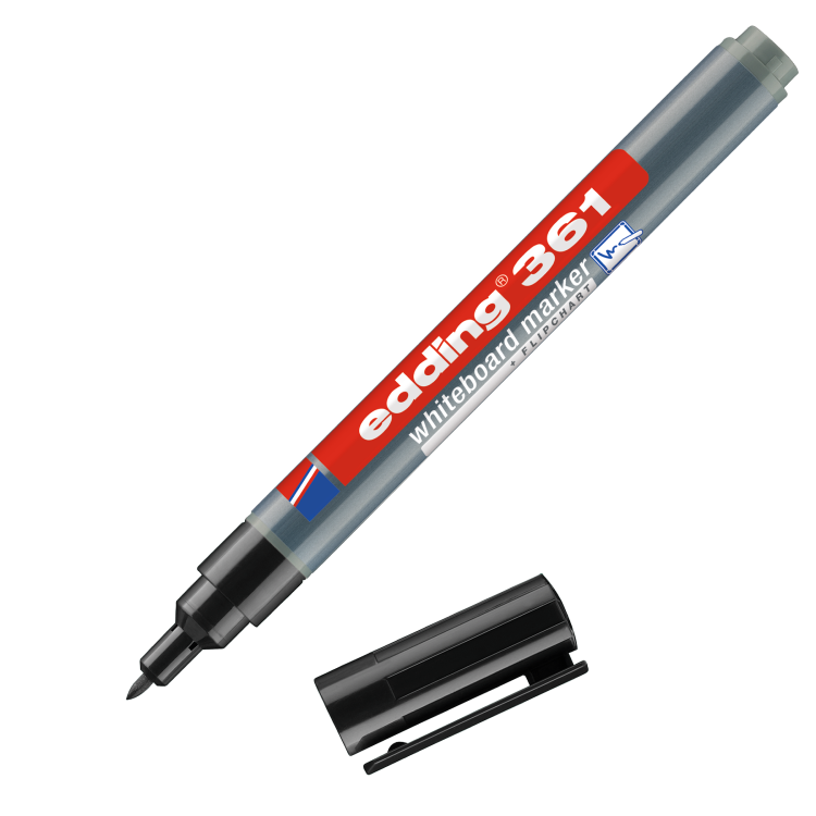 Edding 361 Whiteboard Marker Bullet Tip 1mm Line Black (Pack 10) - 4-3 - Image 1