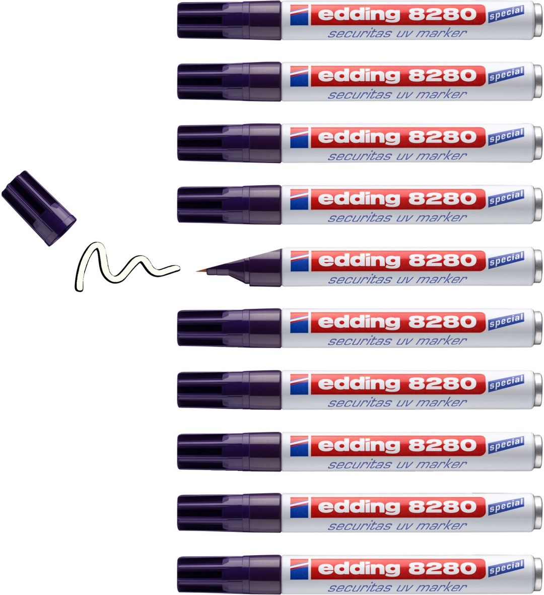 Edding 8280 Securitas UV Marker Clear (Pack of 10) 4-8280100 - Image 1