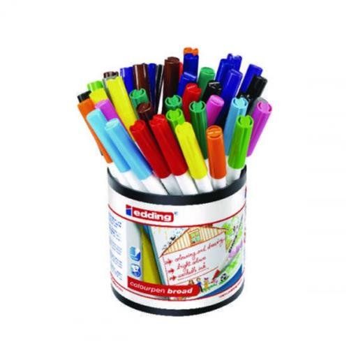 Edding Colour Pen Broad Assorted Colours Classpack (Pack 42) - 4-COLBR - Image 1