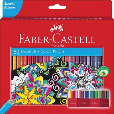 Faber-Castell Classic Colour Pencils, Assorted Colours (Neon, Metallic & Pastel), Wallet of 60 - Thumbnail 2