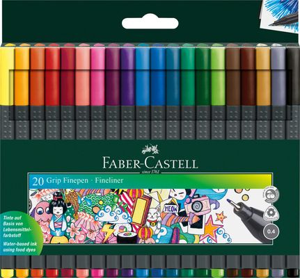 Grip Finepen Colouring Pens - Pastel and Neon / 30 - Multicolour - Thumbnail 2