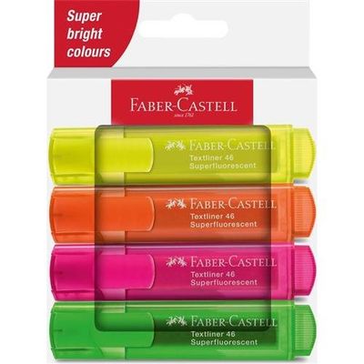 Faber-Castell Textmarker 46 Superfluorescent marker 4 pc(s) Chisel tip