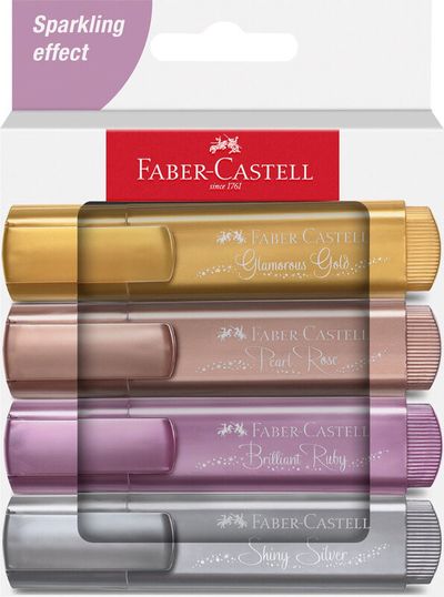 Faber-Castell Textliner 46 Metallic marker 4 pc(s) Gold Purple Rose Silver