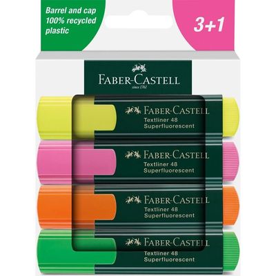 Faber-Castell Textliner 48 marker 4 pc(s) Green. Orange. Pink. Yellow