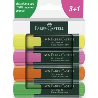 Faber-Castell Textliner 48 marker 4 pc(s) Green. Orange. Pink. Yellow - Thumbnail 3