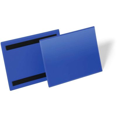 Magnetic Ticket Label Holder Document Pockets - 50 Pack - A5 Blue - Dark Blue - Thumbnail 2