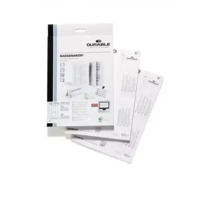 Durable for table place name holder Badge Inserts 52/104 x 100 mm 40 pc(s) White Rectangle - Thumbnail 2