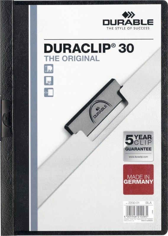 Durable Duraclip 30 report cover PVC Black, Transparent - Image 1